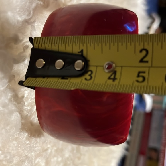 Vintage WIDE cuff bracelet RED - Picture 6 of 9